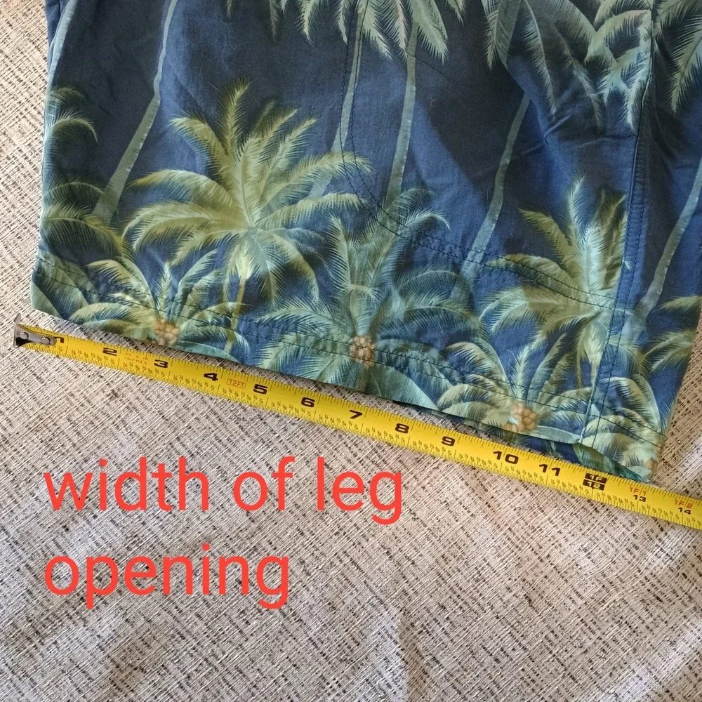 Tommy Bahama Naples Paradise Palm Swim Trunks Blue Green Mens XXL 2XL 7 Inch